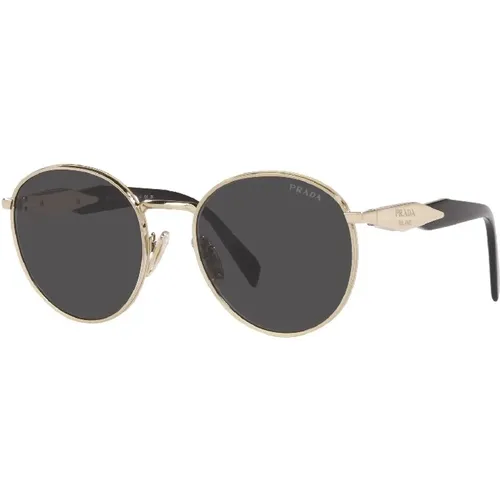 Round Gold Tinted Sunglasses , female, Sizes: 54 MM - Prada - Modalova