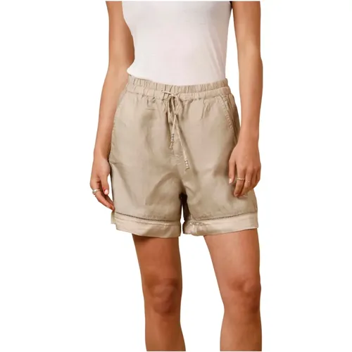 Entspannte Tencel Leinen Jogger Bermuda Shorts , Damen, Größe: 2XS - Mason's - Modalova