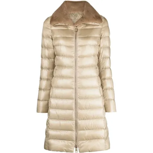 Beiger Daunenmantel Casual Stil,Beiger Puffer & Down Wollmantel - Herno - Modalova