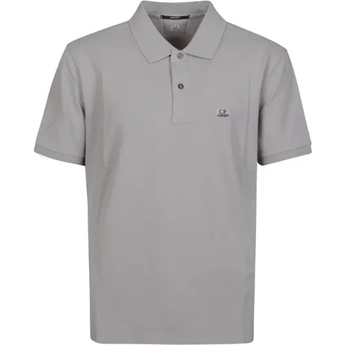 Graues Stretch Piquet Polo Shirt , Herren, Größe: 2XL - C.P. Company - Modalova