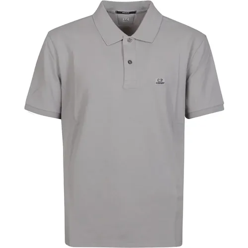 Graues Stretch Piquet Polo Shirt , Herren, Größe: XL - C.P. Company - Modalova