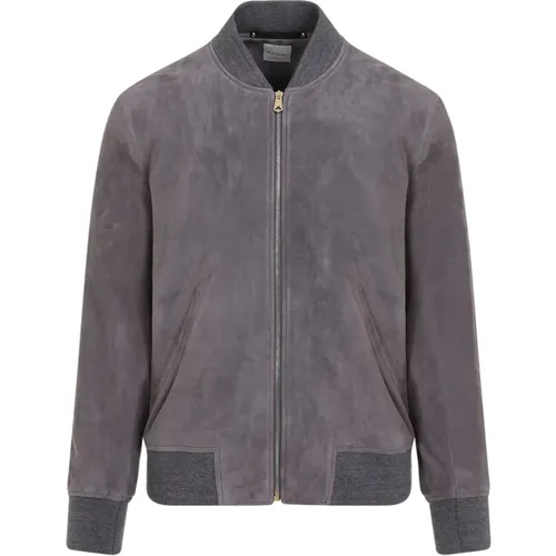 Mauve Suede Bomber Jacket , male, Sizes: M - PS By Paul Smith - Modalova