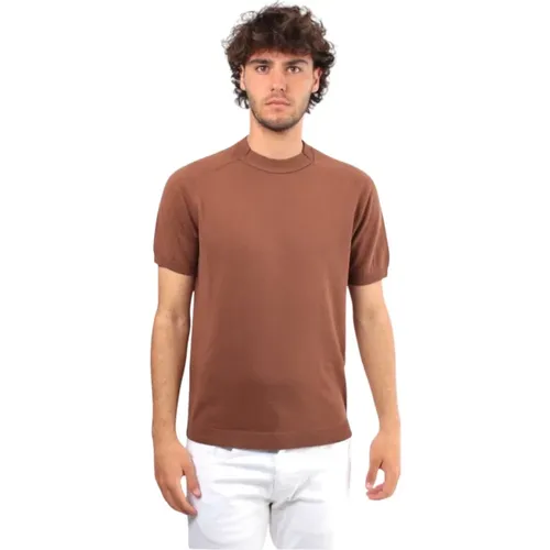 Braunes Rundhals-T-Shirt , Herren, Größe: L - Bellwood - Modalova