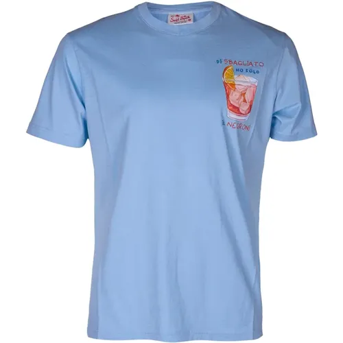 Men's Crewneck Cotton T-shirt with Cartoon Print , male, Sizes: 2XL, M, XL - MC2 Saint Barth - Modalova