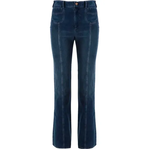 Ribbed Corduroy Flared Jeans , female, Sizes: W28 - See by Chloé - Modalova