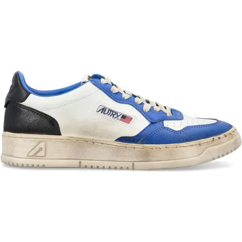 Weiße/Royal Leder Sneakers - Aw23 - Autry - Modalova