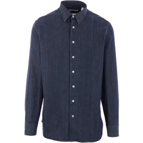 Blaues Baumwoll-Denim-Hemd , Herren, Größe: XL - Lardini - Modalova