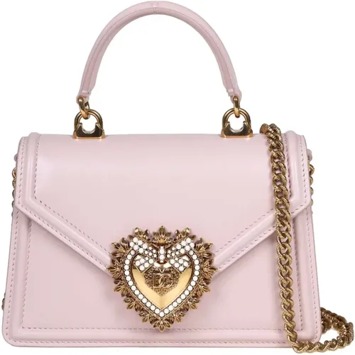 Powder Handbag with Jewel Heart , female, Sizes: ONE SIZE - Dolce & Gabbana - Modalova