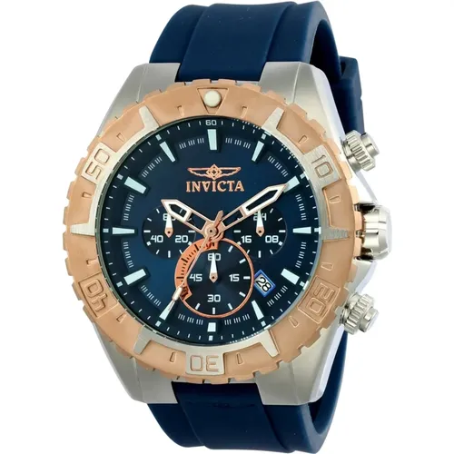 Aviator Men's Quartz Watch Blue Dial , male, Sizes: ONE SIZE - Invicta Watches - Modalova