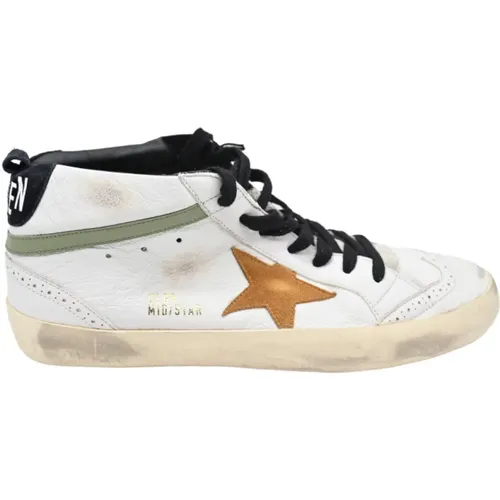 Klassische Mid Star Sneakers Weiß Braun - Golden Goose - Modalova