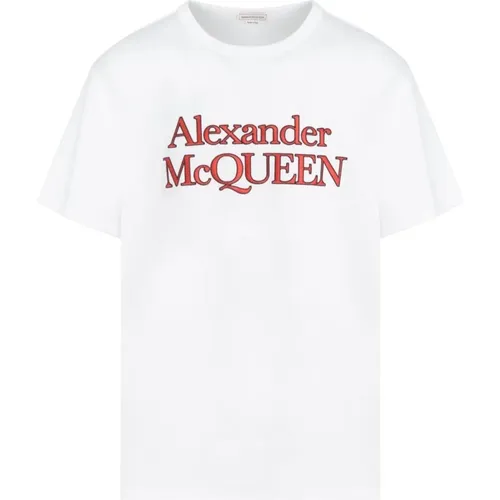 Stylisches Mid-Weight Baumwoll T-Shirt , Herren, Größe: L - alexander mcqueen - Modalova