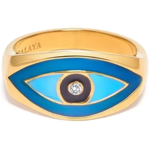 Women's Large Evil Eye Ring , female, Sizes: 54 MM, 50 MM, 52 MM, 46 MM, 56 MM, 48 MM - Nialaya - Modalova