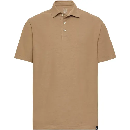 Polo Shirts,Regular Fit Polo Shirt aus Baumwoll-Crêpe-Jersey - Boggi Milano - Modalova