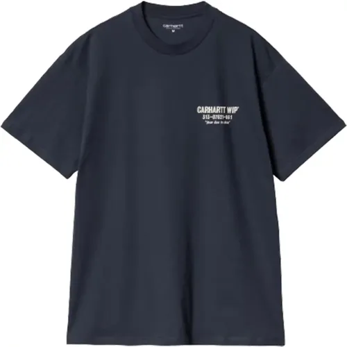 Weniger Probleme Blaues T-Shirt , Herren, Größe: L - Carhartt WIP - Modalova