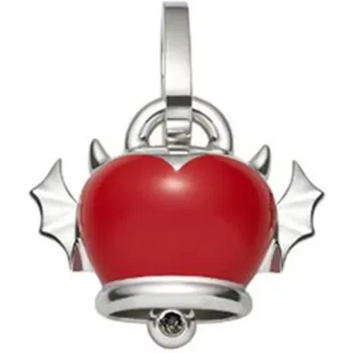 Bell Charm Pendant - Silver, Black Diamond, Enamel , female, Sizes: ONE SIZE - Chantecler - Modalova