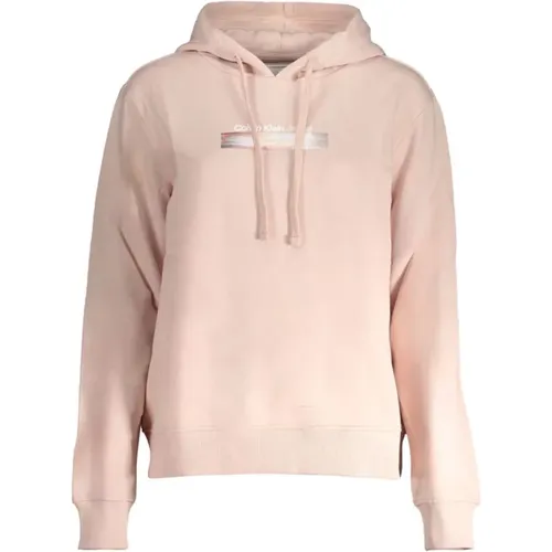 Gebürsteter Logo-Kapuzenpullover , Damen, Größe: XL - Calvin Klein - Modalova