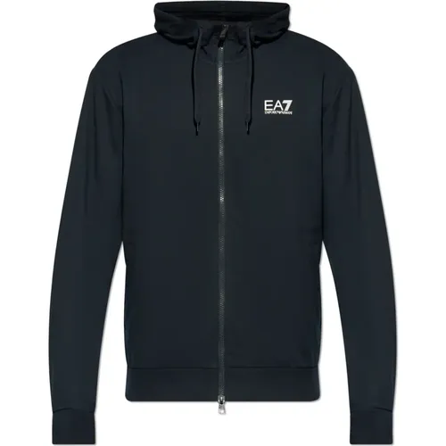 Zip-up Sweatshirt , Herren, Größe: L - Emporio Armani EA7 - Modalova