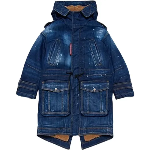 Vintage Denim Kapuzenmantel Jacke - Dsquared2 - Modalova