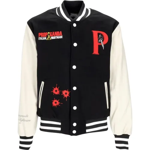 Nightmare Varsity College Jacket /White , male, Sizes: S, L - Propaganda - Modalova