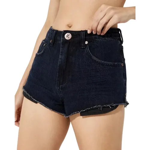 Schwarze High Waist Denim Shorts , Damen, Größe: W30 - One Teaspoon - Modalova