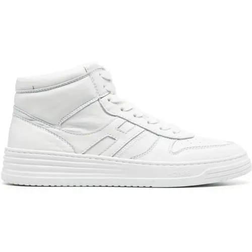 Weiße Ledersneaker mit Patch-Detail - Hogan - Modalova