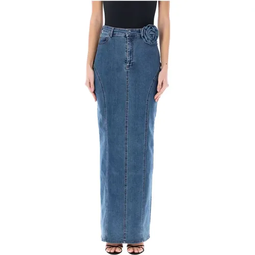 Long Rose Denim Skirt , female, Sizes: L - Rotate Birger Christensen - Modalova