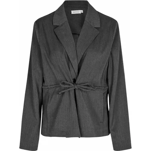 Grey Melange Jacket with Belt , female, Sizes: S, XS, XL, M - Masai - Modalova