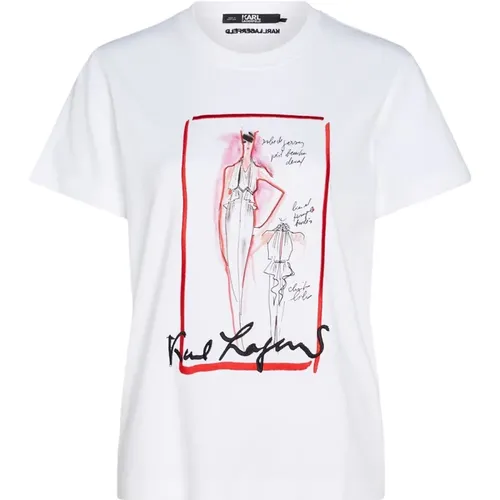 Weißes Archiv T-Shirt Erhöhe Garderobe - Karl Lagerfeld - Modalova