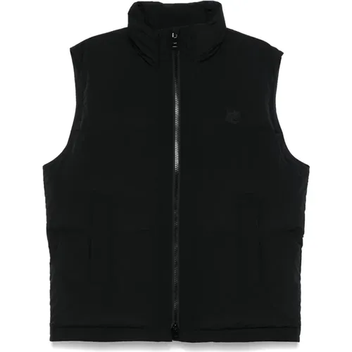 Schwarzes Gepolstertes Gilet mit Fuchsmotiv,Gepolsterte Fuchskopfweste - Maison Kitsuné - Modalova