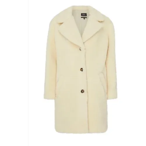 Nicolette Coat Ecru Button Closure , female, Sizes: S, M, 2XS - A.p.c. - Modalova