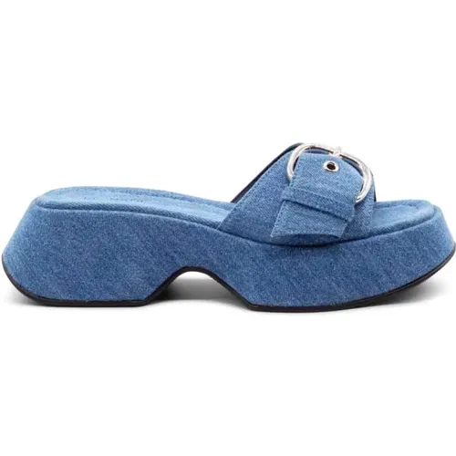 Blau Gewaschene Denim Mini Yoko Slipper , Damen, Größe: 36 EU - Vic Matié - Modalova