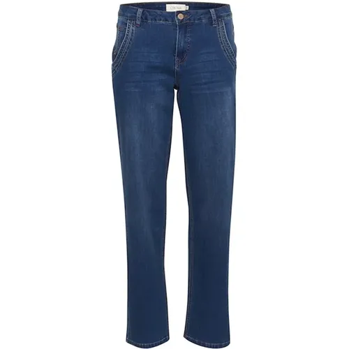 Straight-leg Indigo Denim Jeans , Damen, Größe: W27 L32 - Cream - Modalova