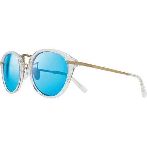 Quinn Sunglasses Matte Crystal/Blue , unisex, Sizes: 51 MM - Revo - Modalova