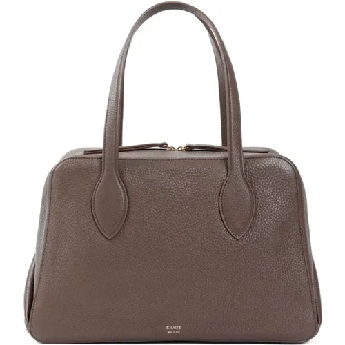 Leather Handbag with Golden Hardware , female, Sizes: ONE SIZE - Khaite - Modalova