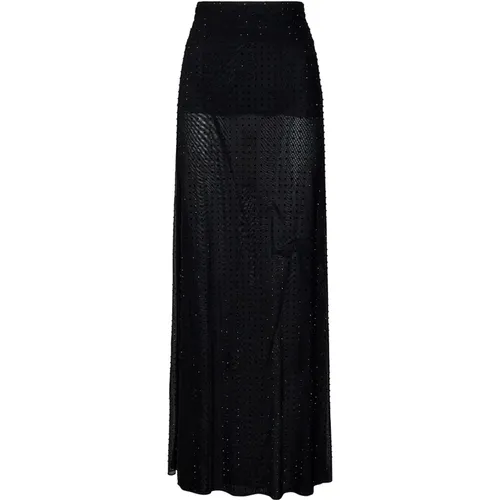 Le Havre Schwarzer Mesh Maxi Rock , Damen, Größe: S - pinko - Modalova