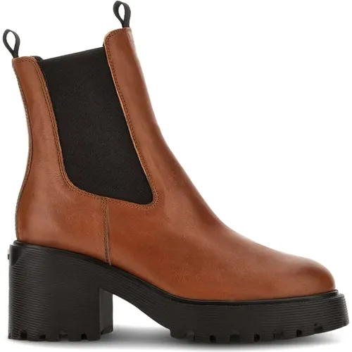 Urban Feminine Leder Chelsea Stiefel , Damen, Größe: 37 1/2 EU - Hogan - Modalova