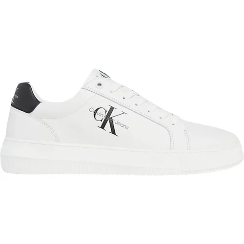 Chunky Cupsole Mono Leder Sneakers , Herren, Größe: 43 EU - Calvin Klein - Modalova