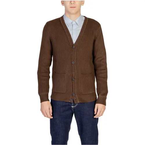 Brauner V-Ausschnitt Knopf-Cardigan , Herren, Größe: XL - Antony Morato - Modalova