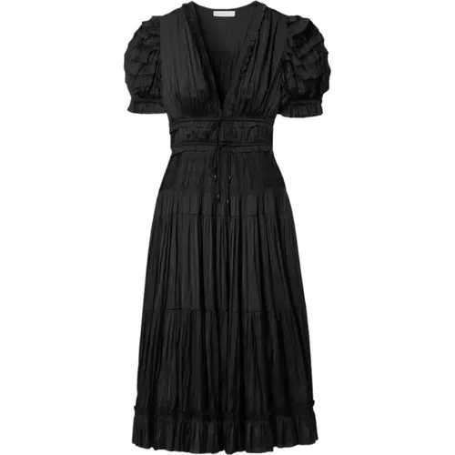 Schwarzes Carine Kleid mit Rüschen-Details - Ulla Johnson - Modalova
