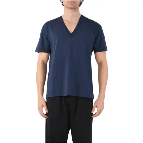 Baumwoll V-Ausschnitt T-Shirt Regular Fit - Mauro Grifoni - Modalova