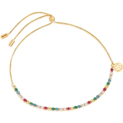 Vergoldetes Tennisarmband mit mehrfarbigen Zirkonen , Damen, Größe: ONE Size - Sif Jakobs Jewellery - Modalova