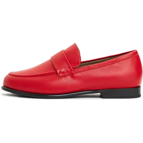 Rote Leder-Blockabsatz-Loafer , Damen, Größe: 37 EU - Cesare Gaspari - Modalova