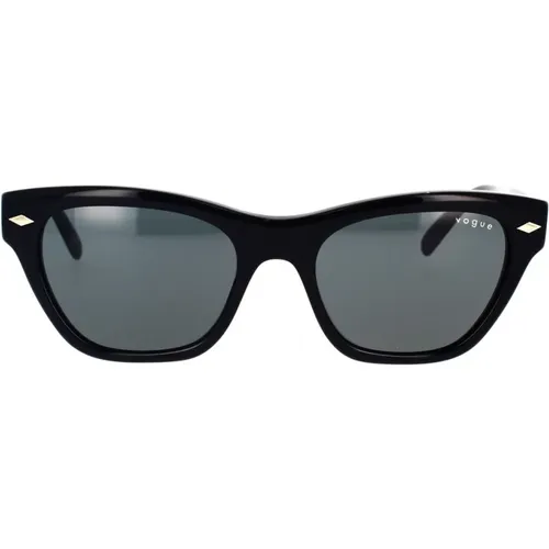 Cat-eye Sonnenbrille in Schwarz mit Dunkelgrauen Gläsern - Vogue - Modalova