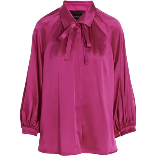 Fluid Silk Shirt with Clic Collar and Bow Ties , female, Sizes: XS - Max Mara - Modalova