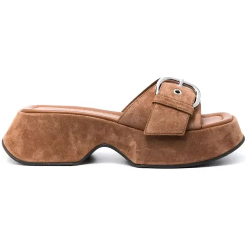 Suede Sandals with Square Open Toe , female, Sizes: 6 UK, 5 UK, 8 UK, 3 UK, 7 UK - Vic Matié - Modalova