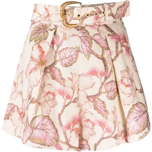 Floral Print High-Waisted Skirt , female, Sizes: M - Zimmermann - Modalova