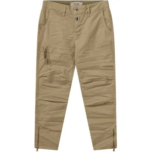 Modern 7/8 Length Pants with Button Detail , female, Sizes: W28, W25 - MOS MOSH - Modalova