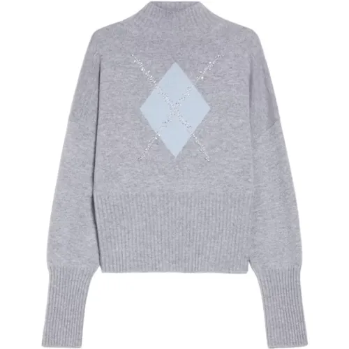 Kaschmirpullover mit Diamantmuster - Max Mara Studio - Modalova