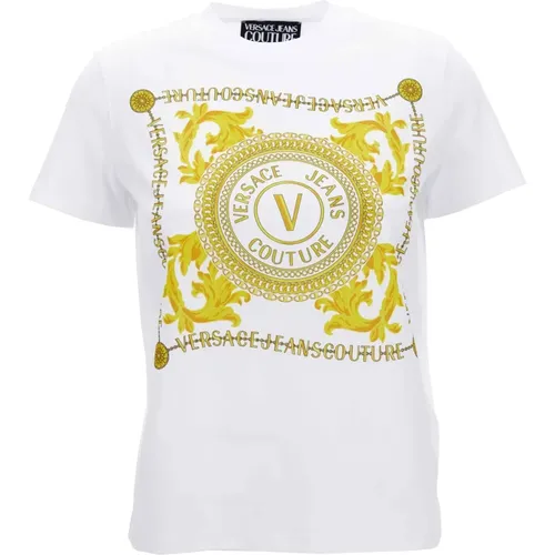 Weiße T-Shirt und Polo Kollektion , Damen, Größe: XS - Versace Jeans Couture - Modalova