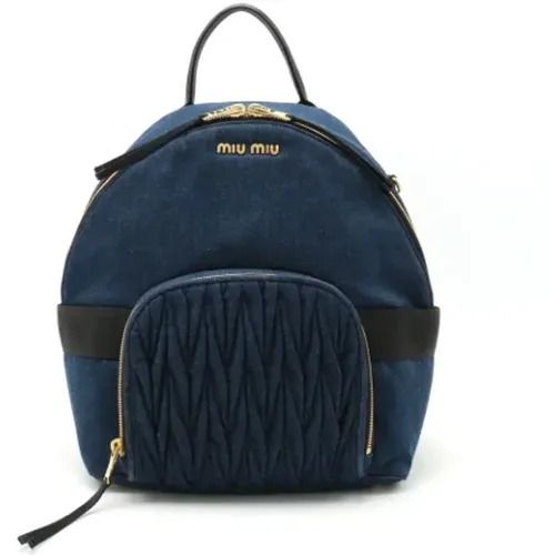 Pre-owned Leather backpacks , female, Sizes: ONE SIZE - Miu Miu Pre-owned - Modalova
